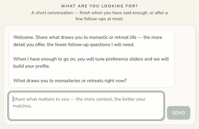 Discovery chat interface